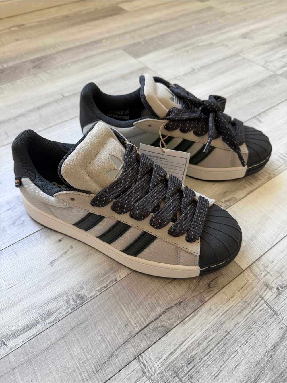 Adidas Men’s Superstar St Sneakers in Navy and Gray